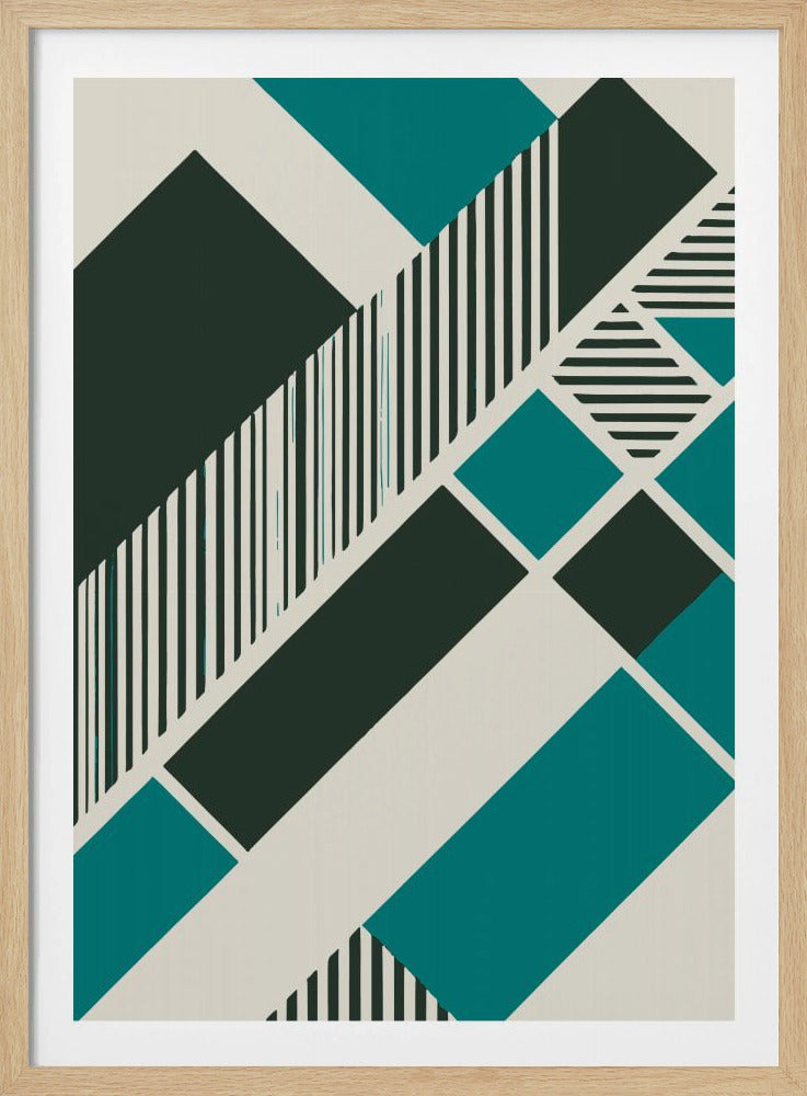Geometric Teal - Poster / Art Print