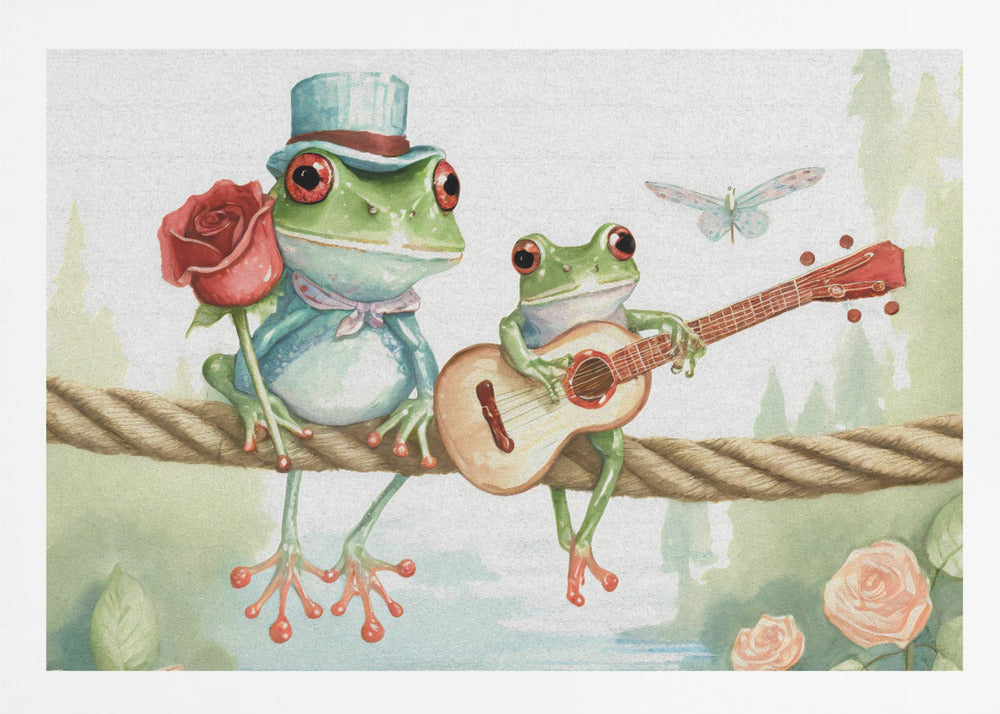 Frogs on a rope - Poster / Art Print