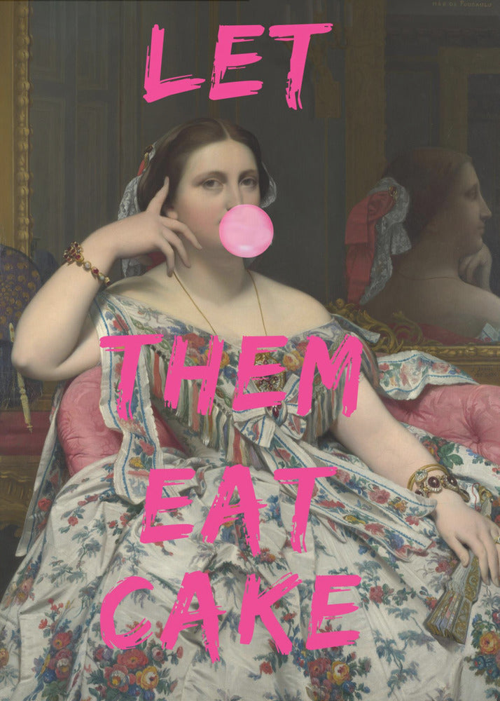 Let Them Eat Cake, Bubble Gum Vintage Portrait - Poster / Art Print