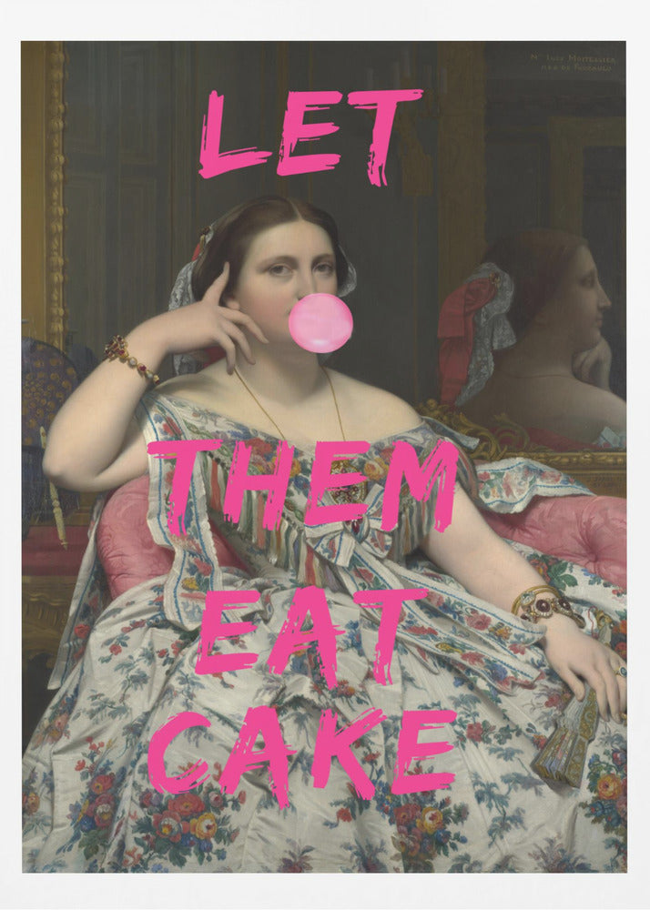 Let Them Eat Cake, Bubble Gum Vintage Portrait - Poster / Art Print