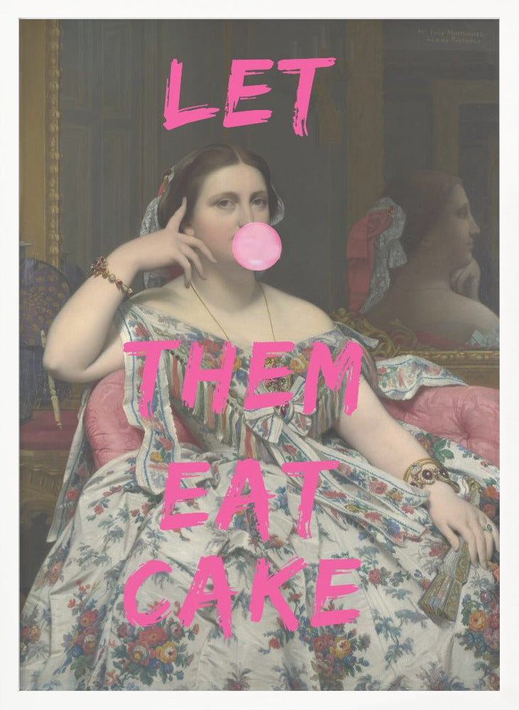 Let Them Eat Cake, Bubble Gum Vintage Portrait - Poster / Art Print