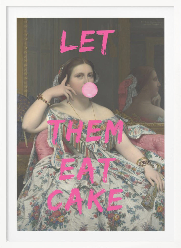 Let Them Eat Cake, Bubble Gum Vintage Portrait - Poster / Art Print