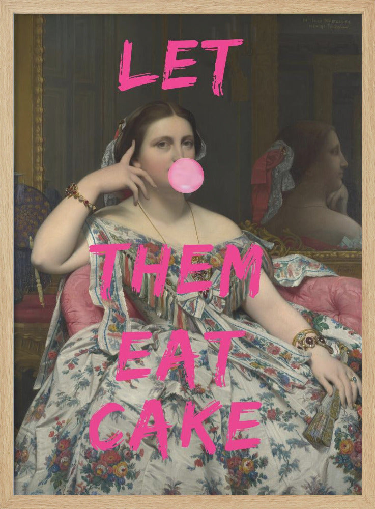 Let Them Eat Cake, Bubble Gum Vintage Portrait - Poster / Art Print