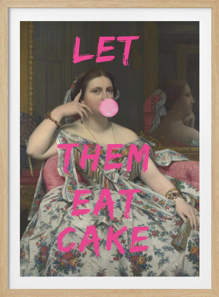 Let Them Eat Cake, Bubble Gum Vintage Portrait - Poster / Art Print