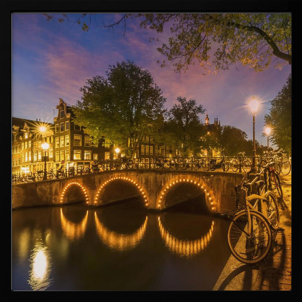 AMSTERDAM Idyllic nightscape from Keizersgracht - Poster / Art Print