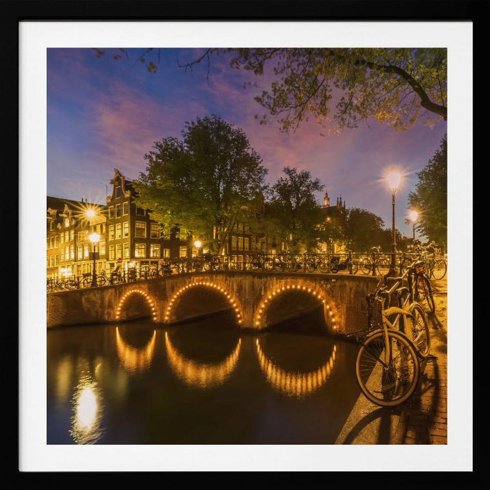 AMSTERDAM Idyllic nightscape from Keizersgracht - Poster / Art Print