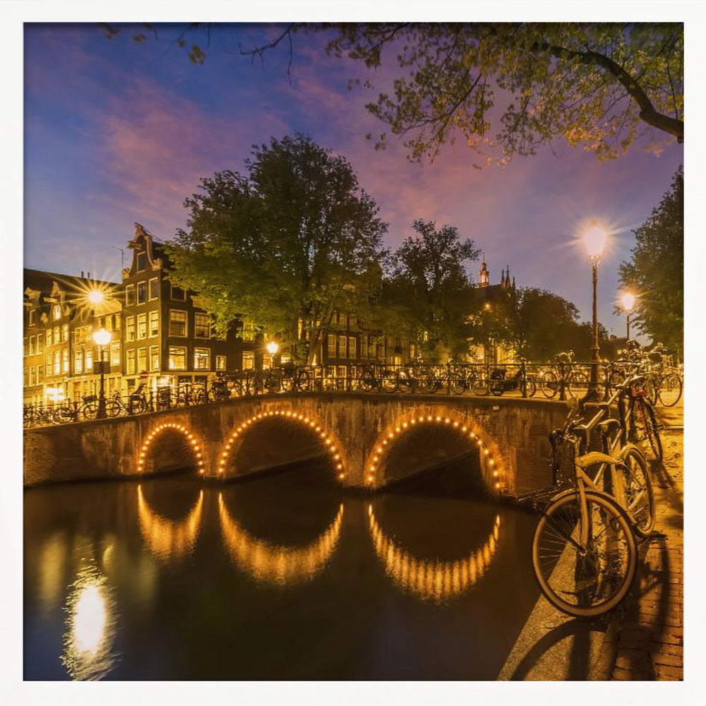 AMSTERDAM Idyllic nightscape from Keizersgracht - Poster / Art Print