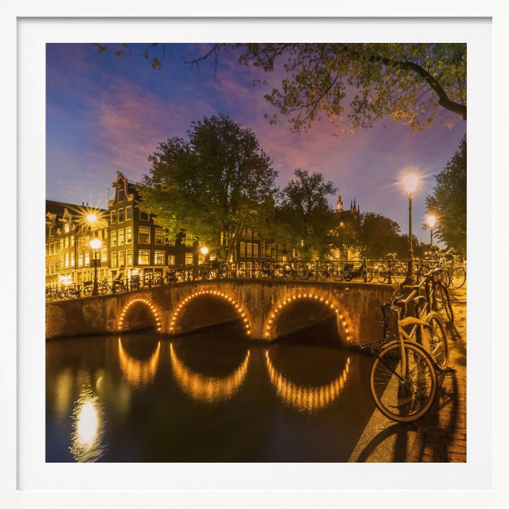 AMSTERDAM Idyllic nightscape from Keizersgracht - Poster / Art Print