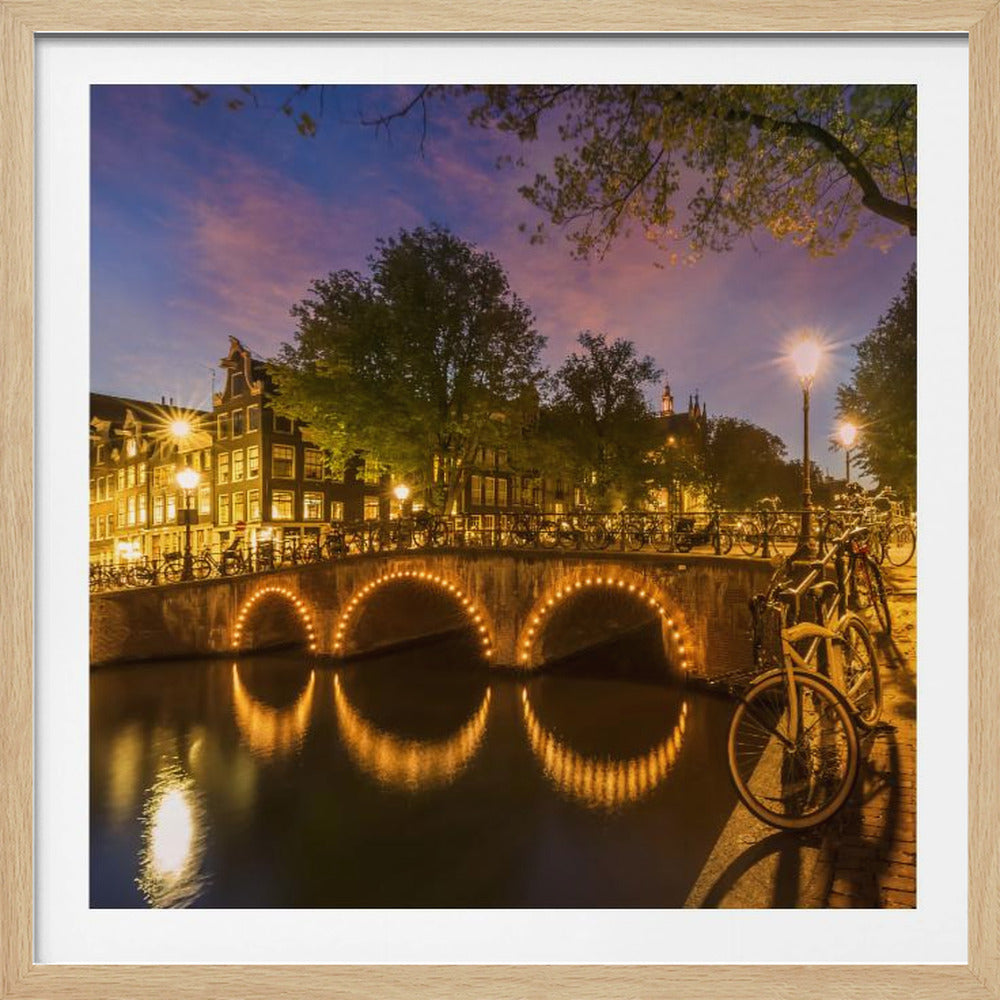 AMSTERDAM Idyllic nightscape from Keizersgracht - Poster / Art Print