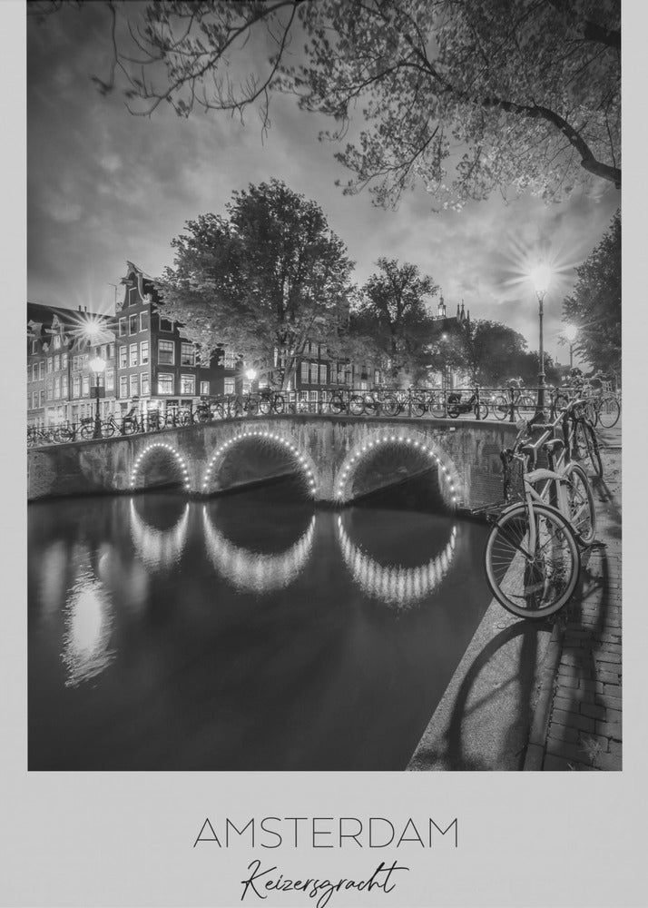 In focus: AMSTERDAM Idyllic nightscape from Keizersgracht - Poster / Art Print