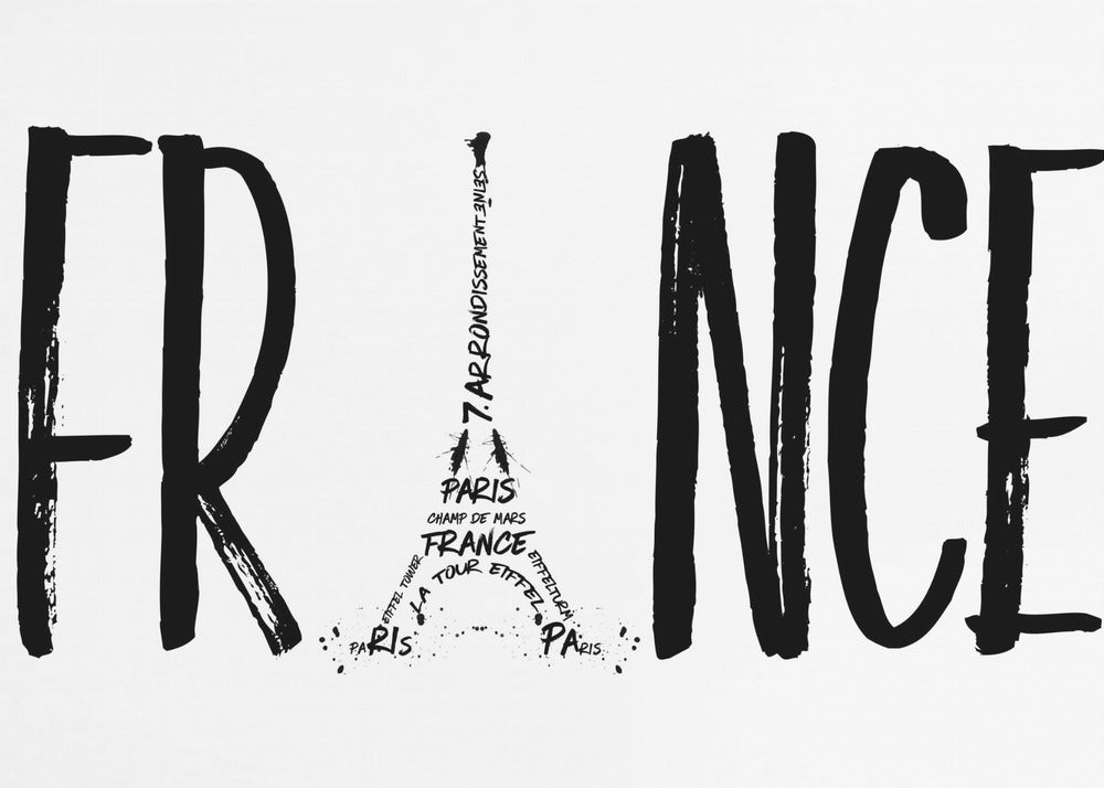 FRANCE Typography - Poster / Art Print