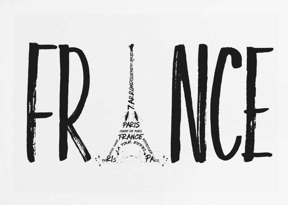 FRANCE Typography - Poster / Art Print