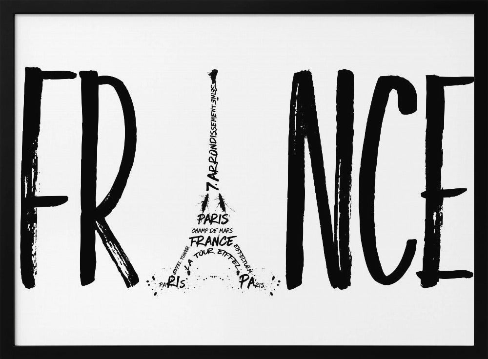 FRANCE Typography - Poster / Art Print