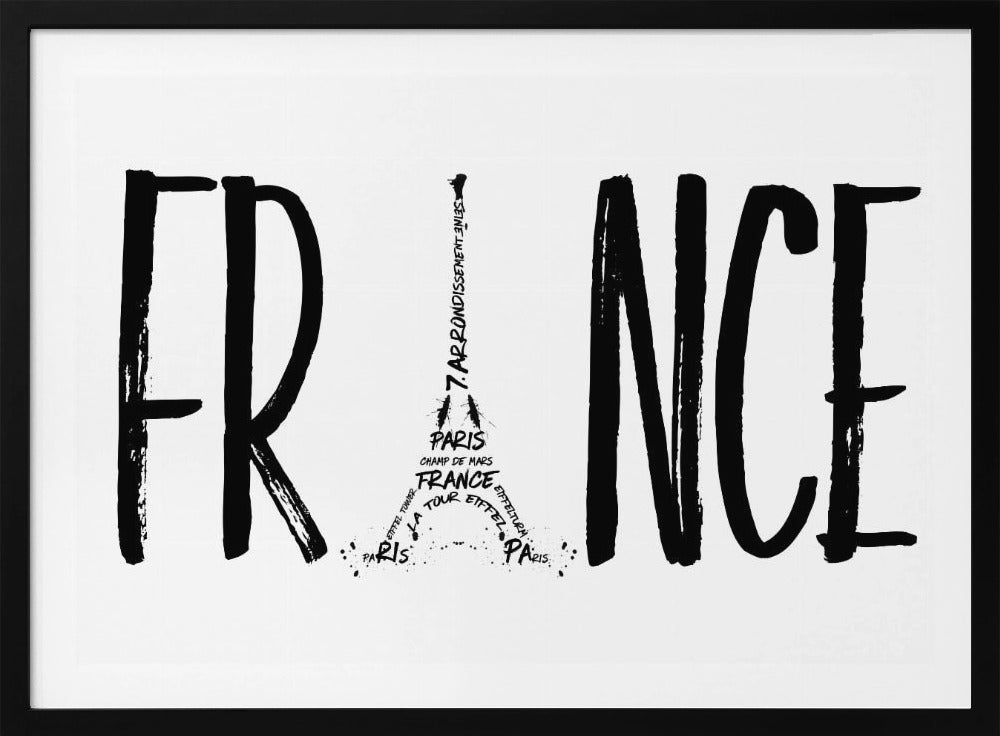 FRANCE Typography - Poster / Art Print