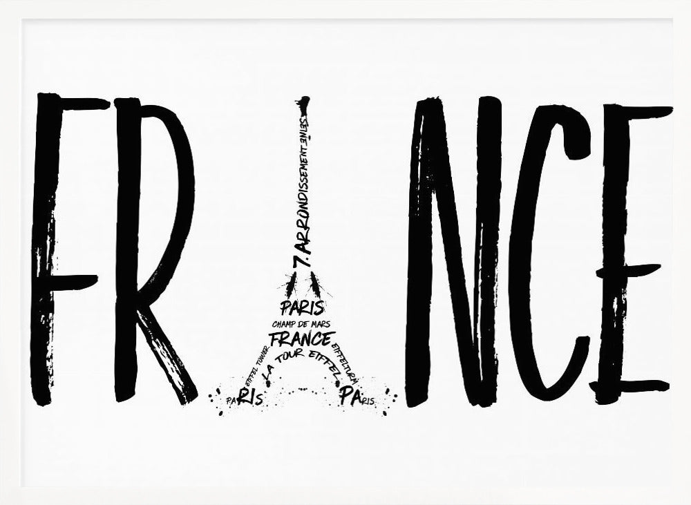 FRANCE Typography - Poster / Art Print