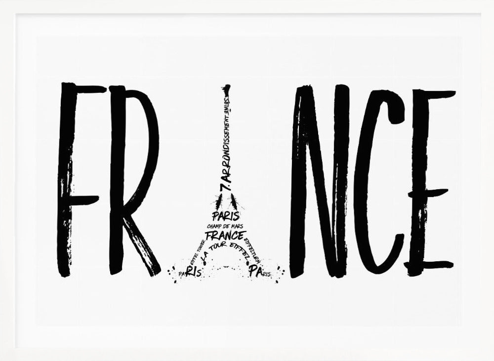 FRANCE Typography - Poster / Art Print