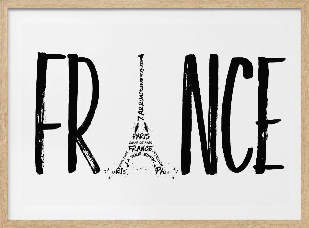 FRANCE Typography - Poster / Art Print