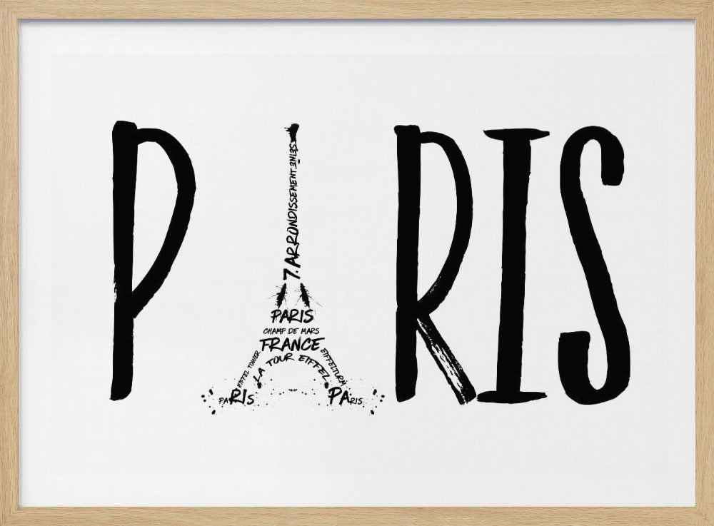 PARIS Typography - Poster / Art Print