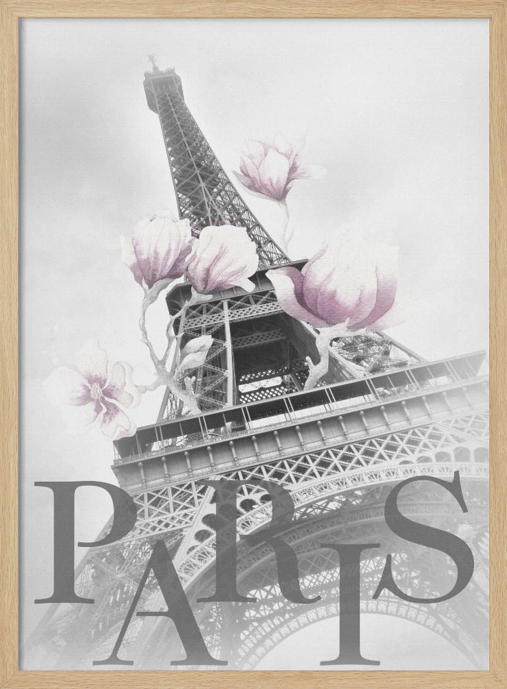 PARIS Magnolia Eiffel Tower - Poster / Art Print