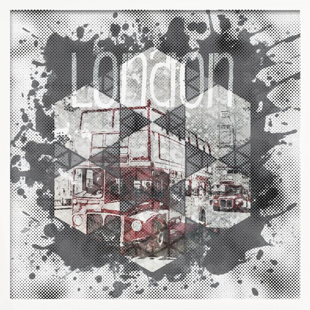 Graphic Art LONDON Street Scene - Poster / Art Print