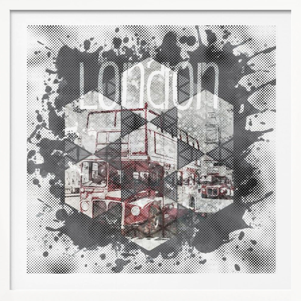 Graphic Art LONDON Street Scene - Poster / Art Print