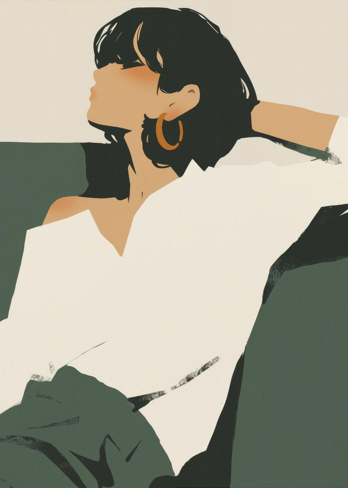 Relaxing woman - Poster / Art Print