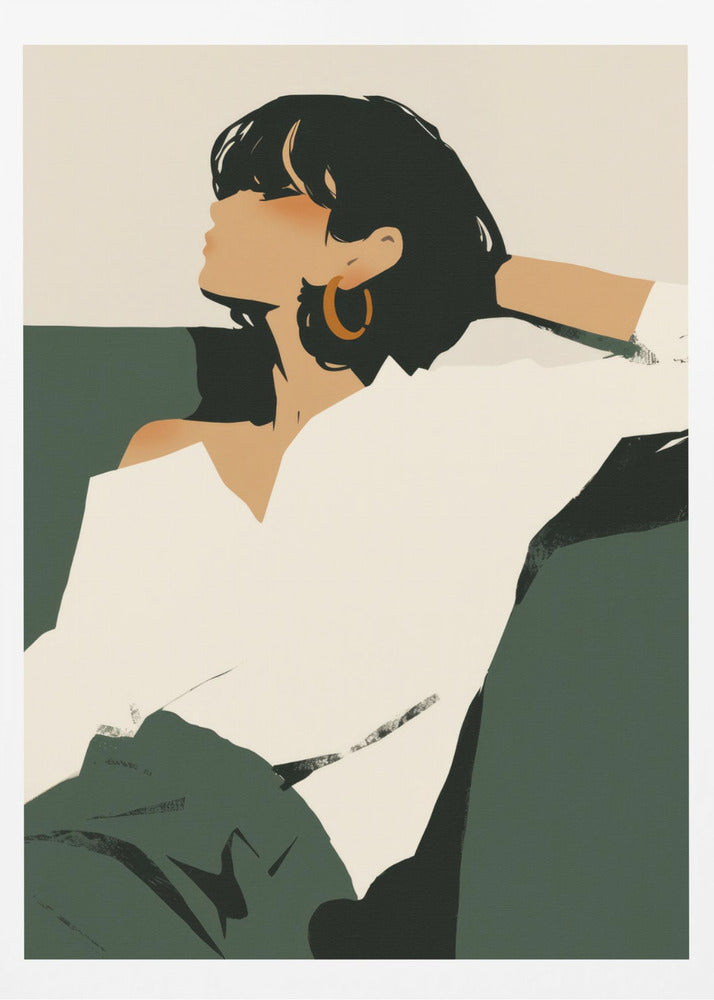 Relaxing woman - Poster / Art Print