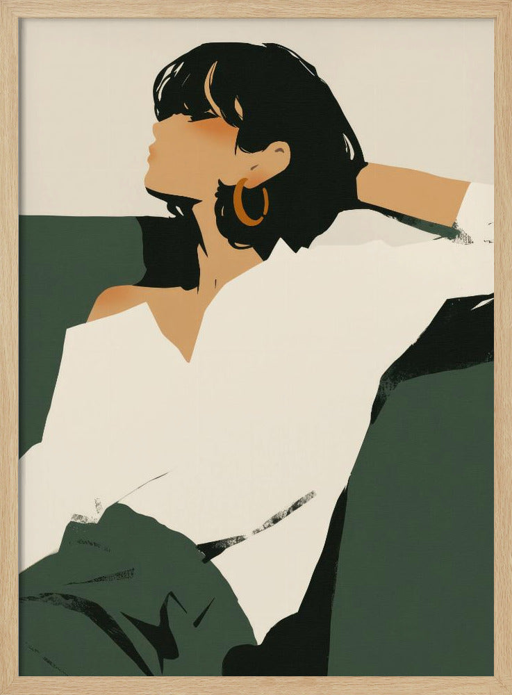 Relaxing woman - Poster / Art Print