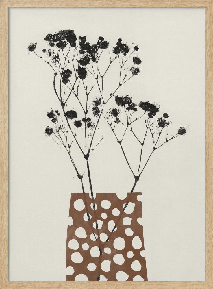 Gypsophila In A Brown Vase - Poster / Art Print