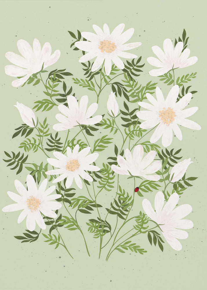 Ladybug flowers - Poster / Art Print