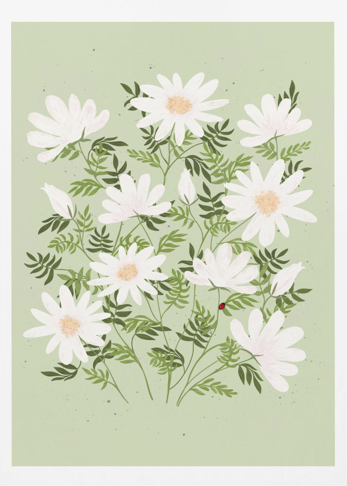 Ladybug flowers - Poster / Art Print