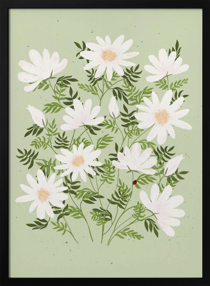 Ladybug flowers - Poster / Art Print