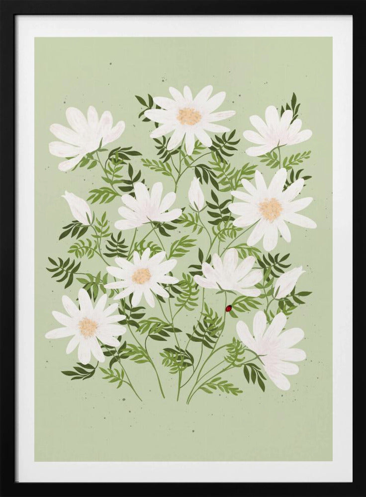 Ladybug flowers - Poster / Art Print