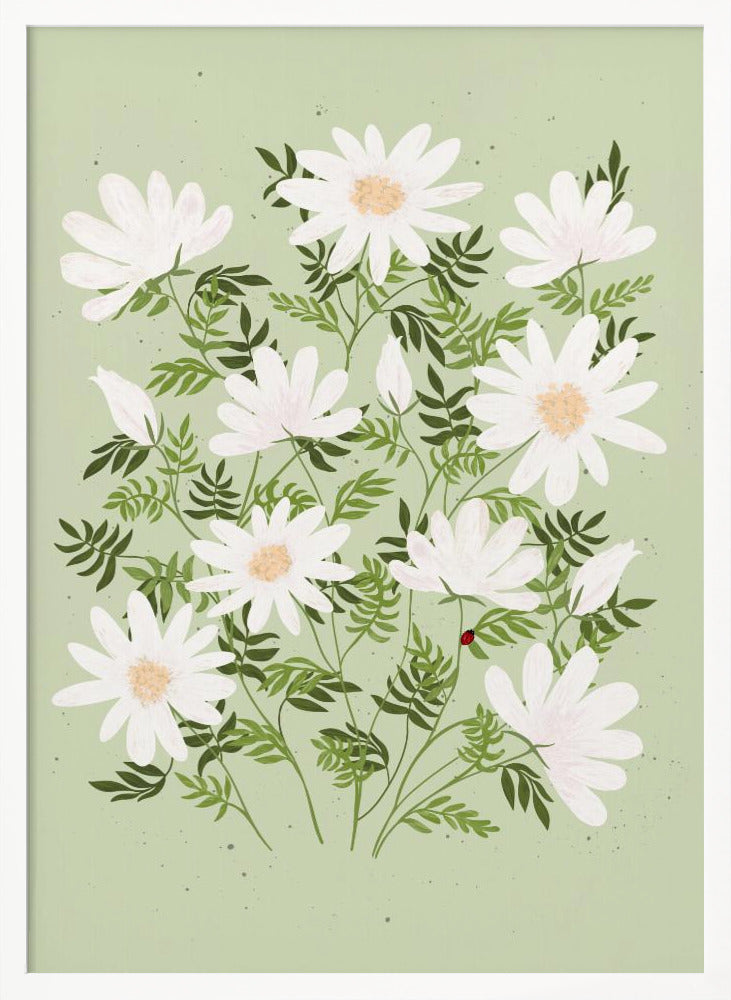 Ladybug flowers - Poster / Art Print