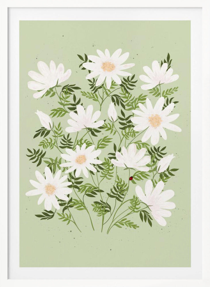 Ladybug flowers - Poster / Art Print