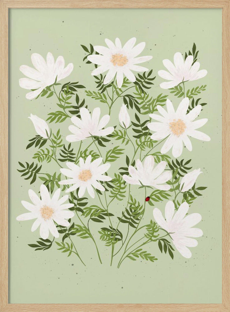 Ladybug flowers - Poster / Art Print