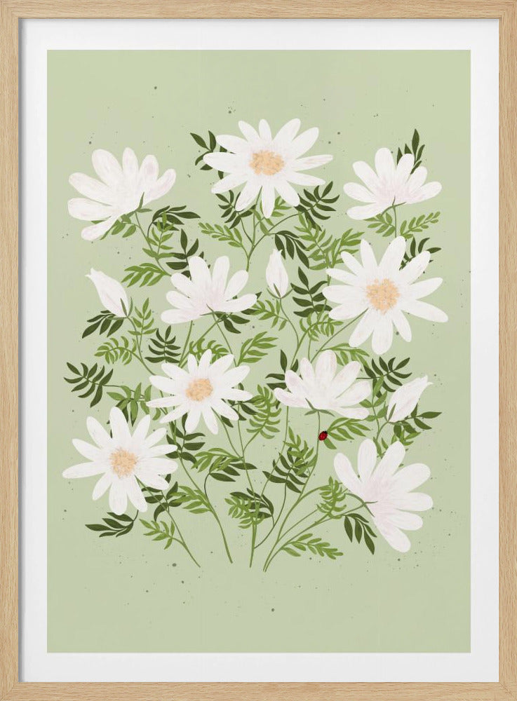 Ladybug flowers - Poster / Art Print