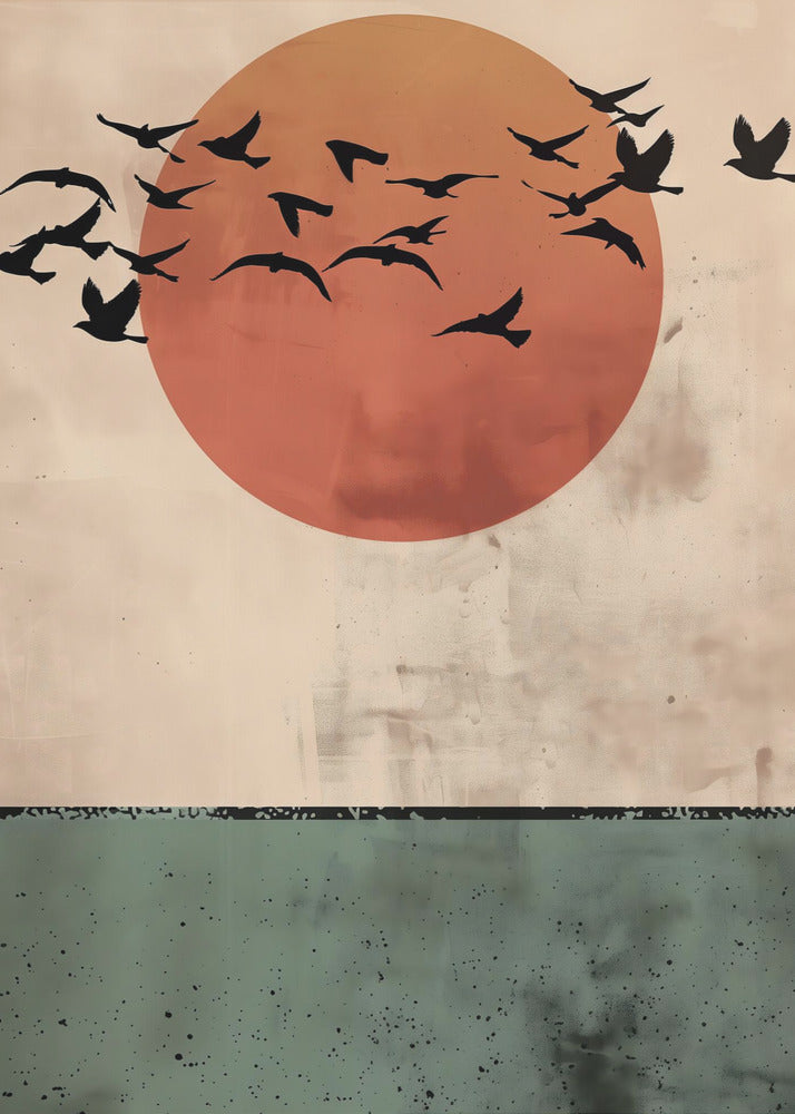 Birds Flying In the Sunset - Poster / Art Print