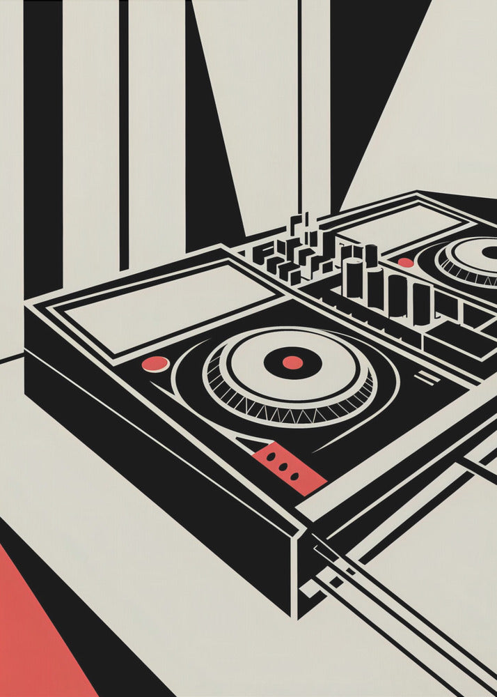 DJ Mixer - Bauhaus Style - Poster / Art Print