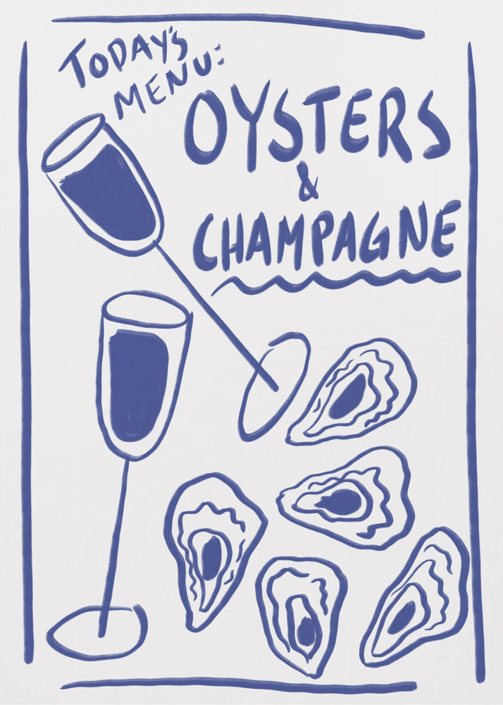 Oysters & Champagne - Poster / Art Print