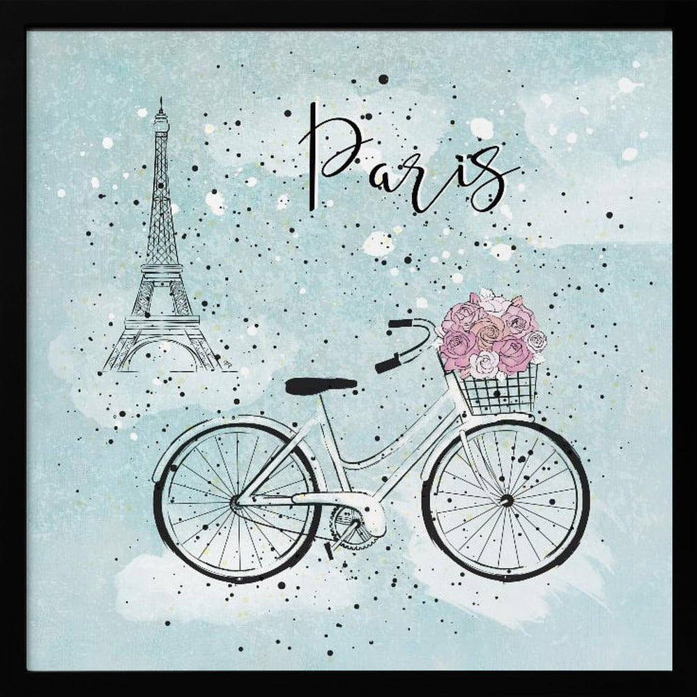 Blue Paris Bike - Poster / Art Print