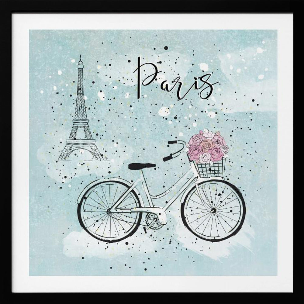 Blue Paris Bike - Poster / Art Print