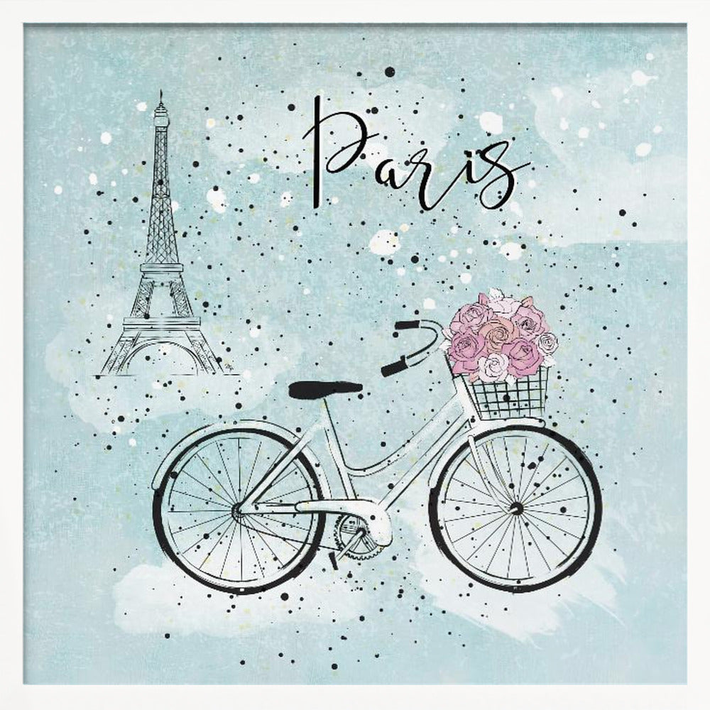 Blue Paris Bike - Poster / Art Print