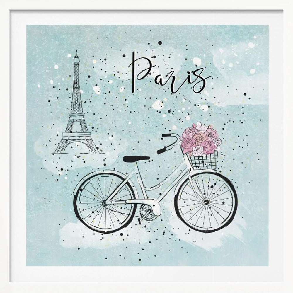 Blue Paris Bike - Poster / Art Print