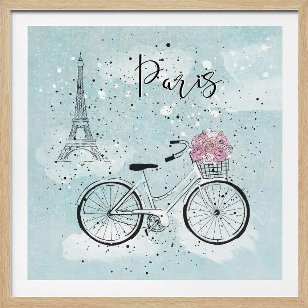 Blue Paris Bike - Poster / Art Print