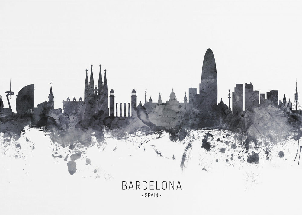 Barcelona Spain Skyline - Poster / Art Print