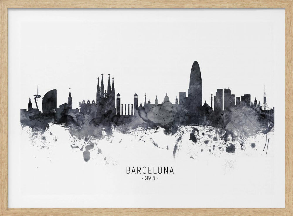 Barcelona Spain Skyline - Poster / Art Print