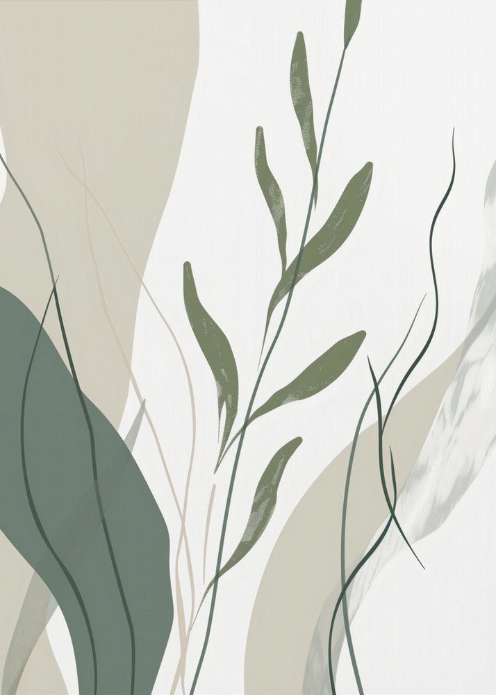 Green Abstract Leaves No 1 - Poster / Art Print