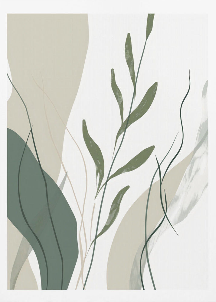 Green Abstract Leaves No 1 - Poster / Art Print