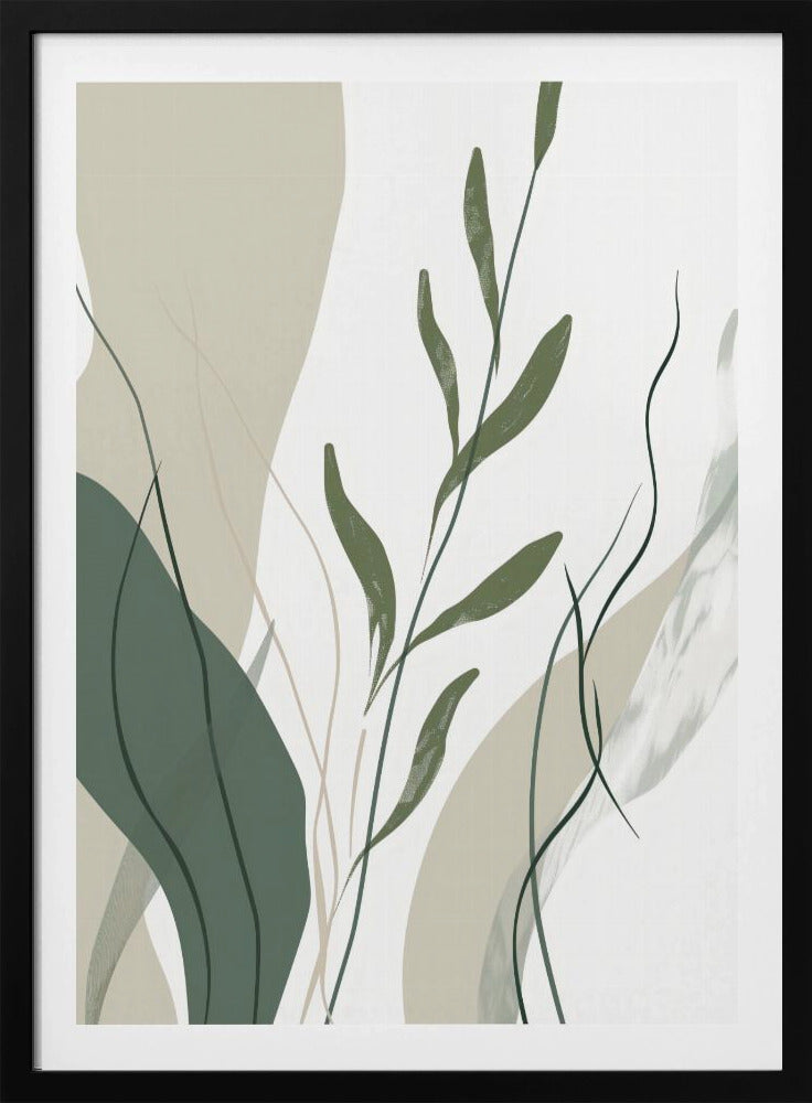 Green Abstract Leaves No 1 - Poster / Art Print